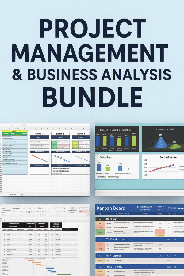 Project Management & Business Analysis Bundle – 150+ Templates (Excel)